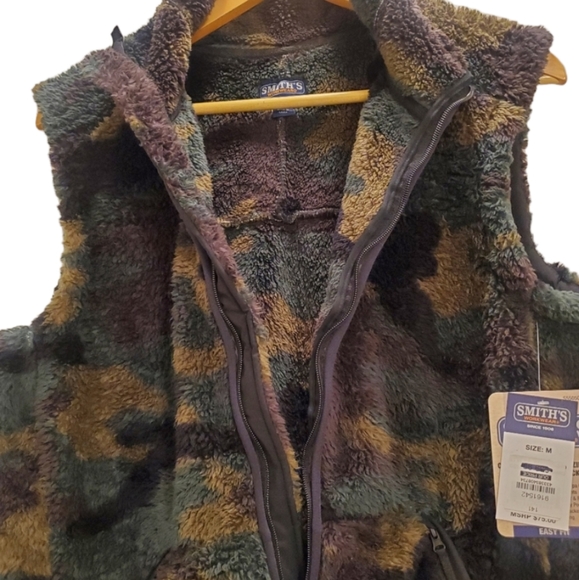 Smith's Workwear, Men's M, camouflage sherpa zip up vest - Picture 2 of 7
